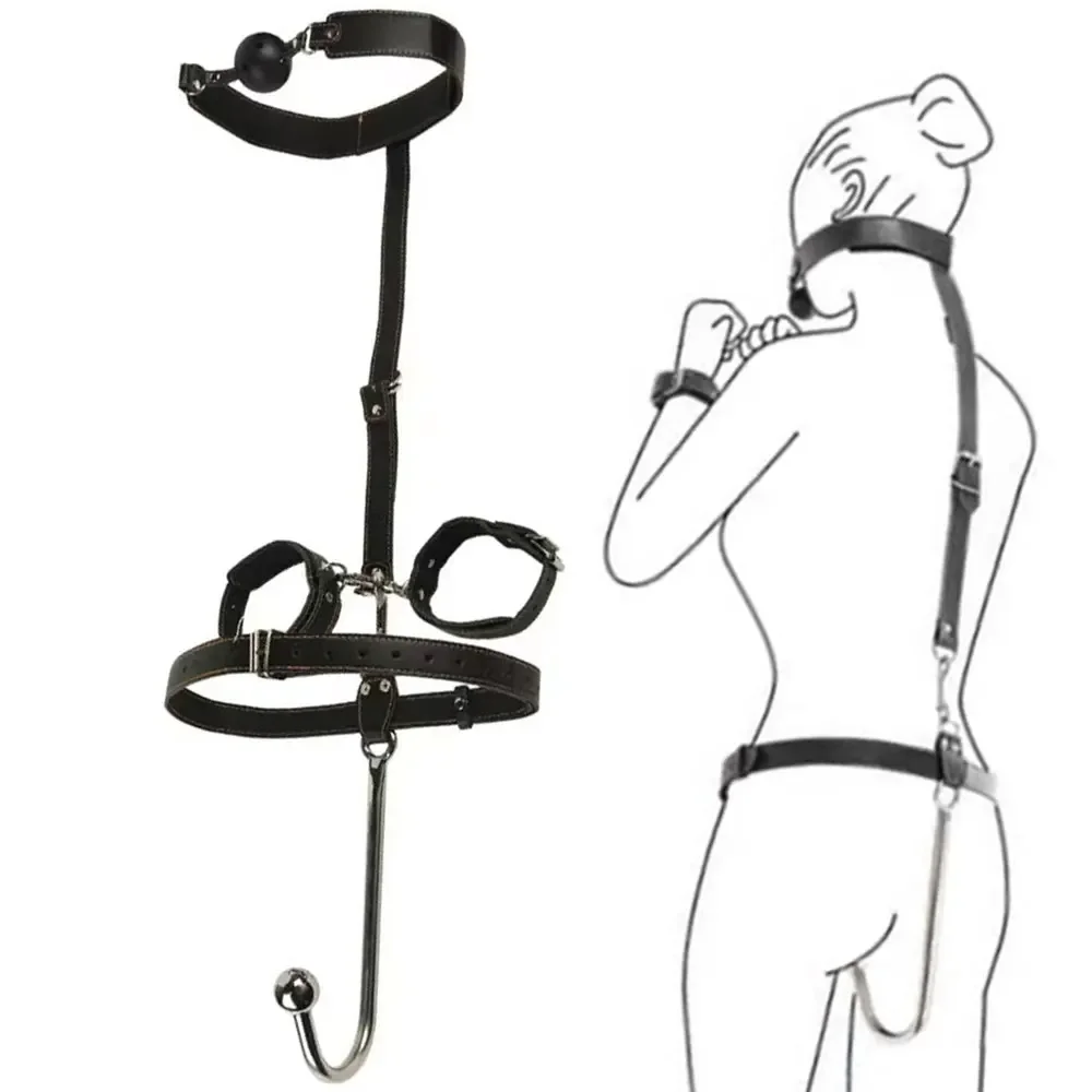 W018301未定价กุญแจมือหลังแบบรวมตะขอทวาร วัสดุPU