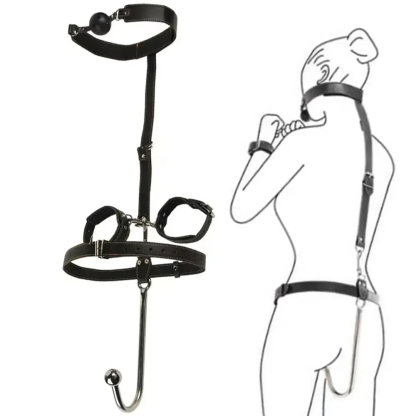 W018301未定价กุญแจมือหลังแบบรวมตะขอทวาร วัสดุPU