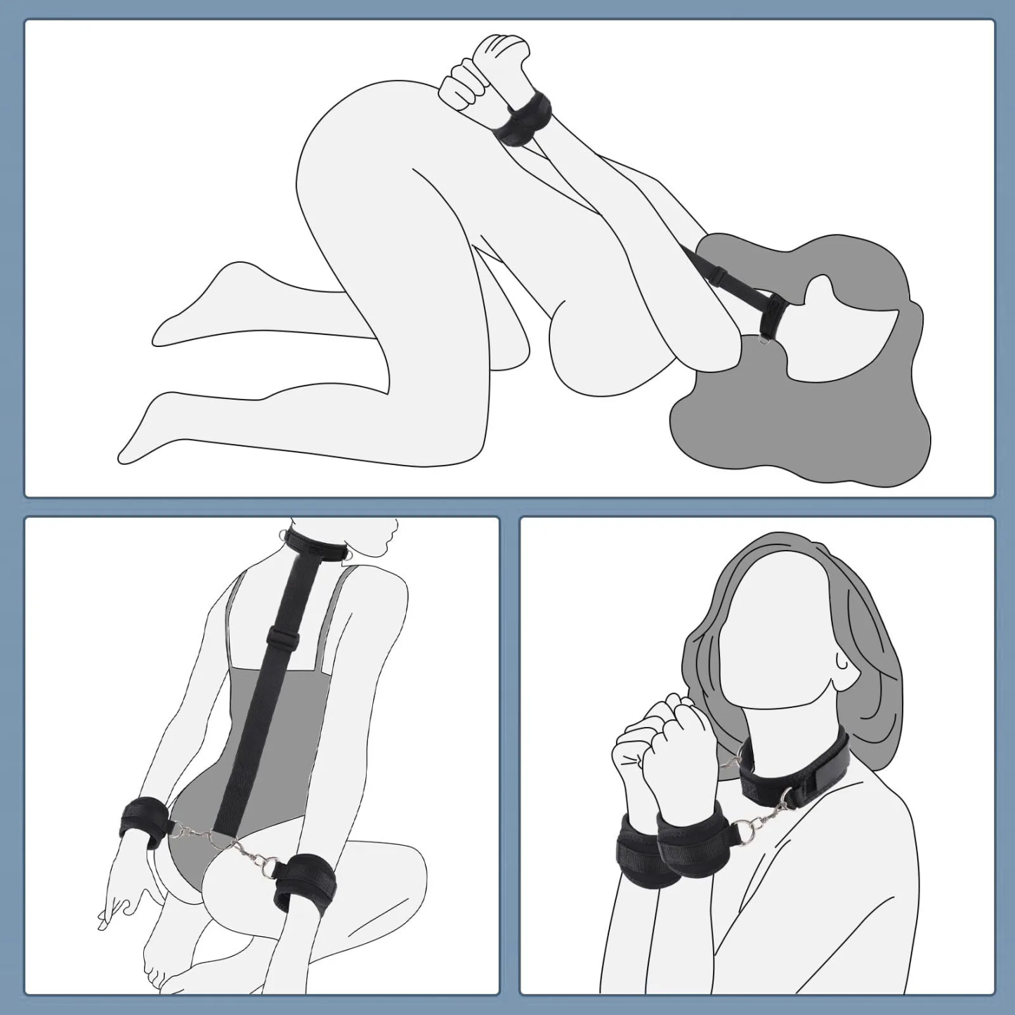 W6612未定价สายรัดมือหลังแบบรวมปลั๊กทวาร วัสดุนีลอน