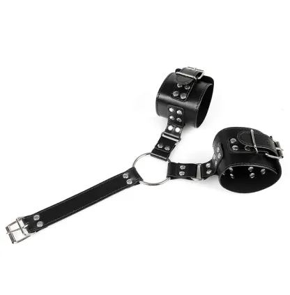 ชุดSMซาดิสอุปกรณ์ อุปกรณ์ BDSM วัสดุ PU กุญแจมือ ปลอกคอ โซ่