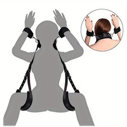 W6616未定价สายรัดแยกขาพร้อมจำกัดมือและเท้า สำหรับฝึกควบคุมท่าทาง วัสดุนีลอน