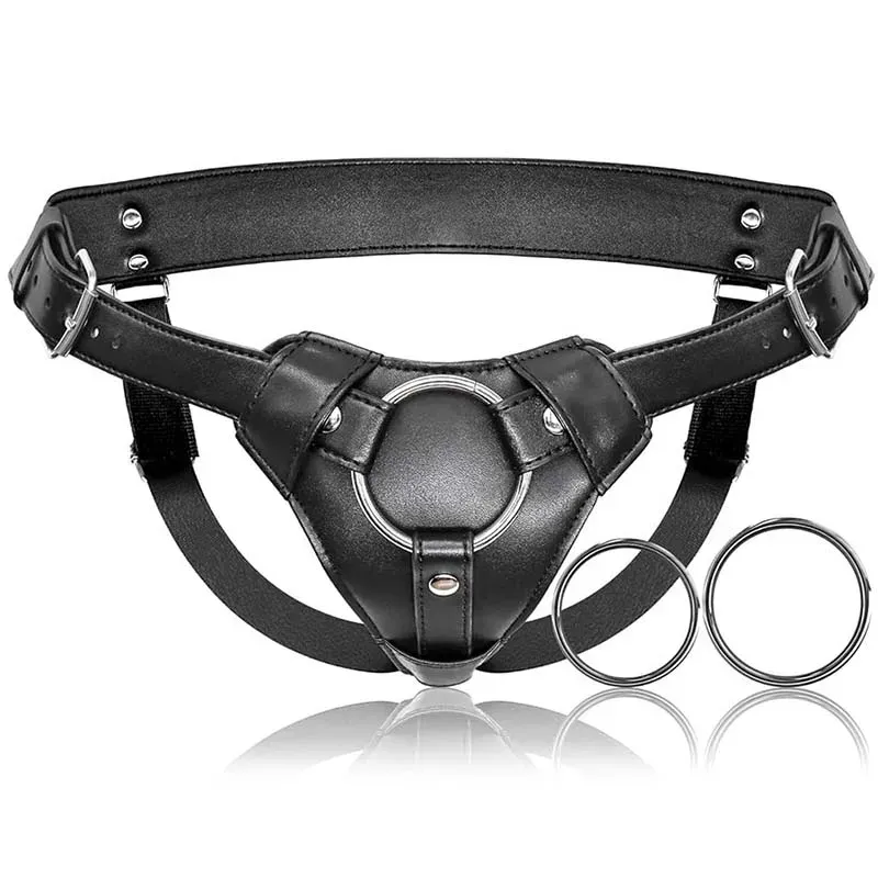 ชุดเซท BDSM กางเกงสวมใส่หนัง ช่วยติดตั้งอุปกรณ์เทียม วัสดุPU