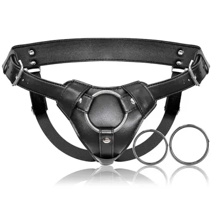 ชุดเซท BDSM กางเกงสวมใส่หนัง ช่วยติดตั้งอุปกรณ์เทียม วัสดุPU