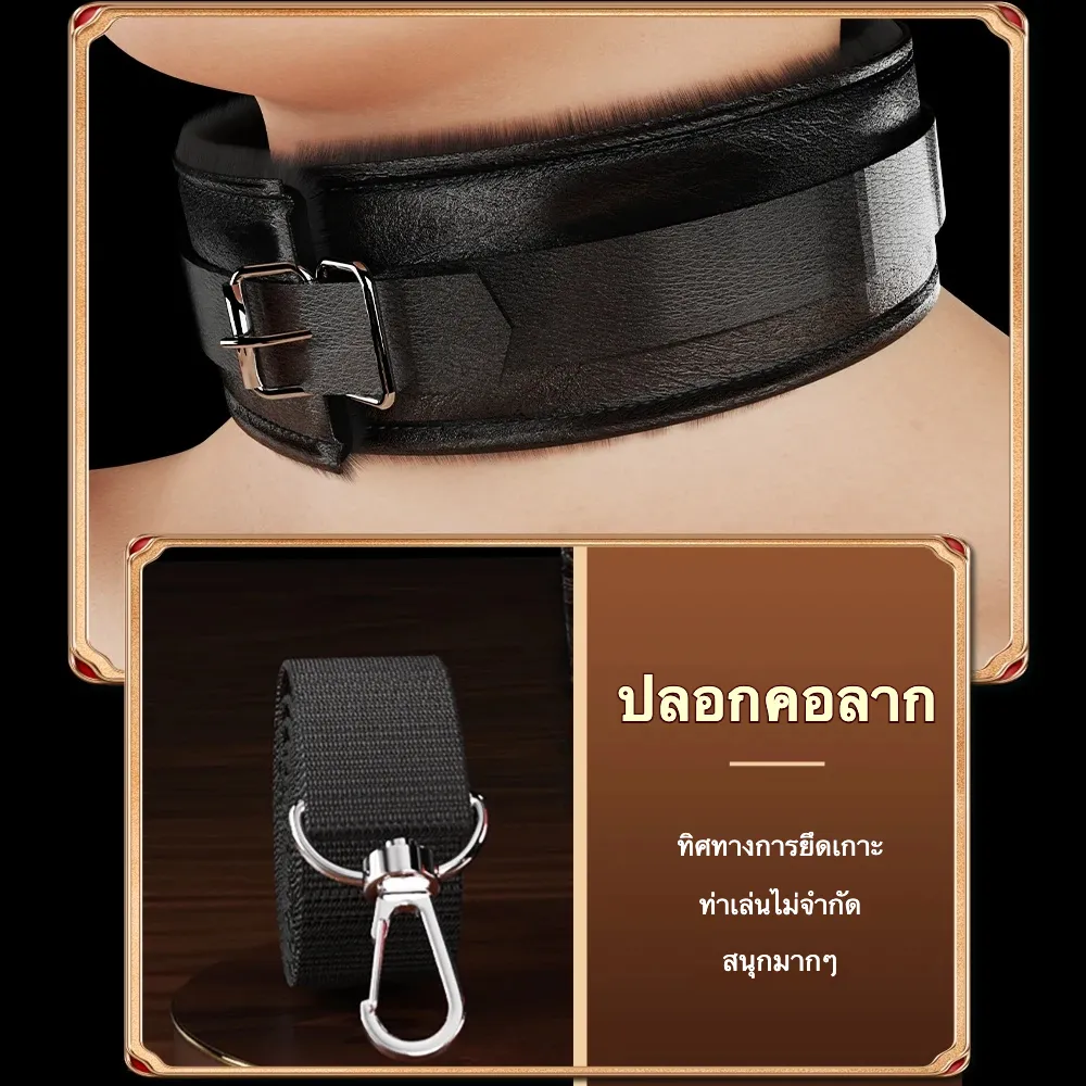 ชุดเซท BDSM ชุดSM 6 ชิ้น สำหรับการผูกมัดและการฝึกสอน วัสดุPU