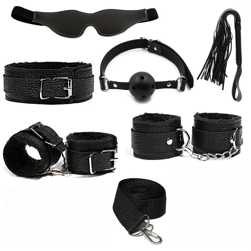 W6627未定价ชุดSM 6 ชิ้น สำหรับการผูกมัดและการฝึกสอน วัสดุPU