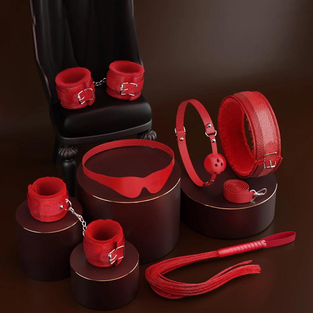 W6627未定价ชุดSM 6 ชิ้น สำหรับการผูกมัดและการฝึกสอน วัสดุPU