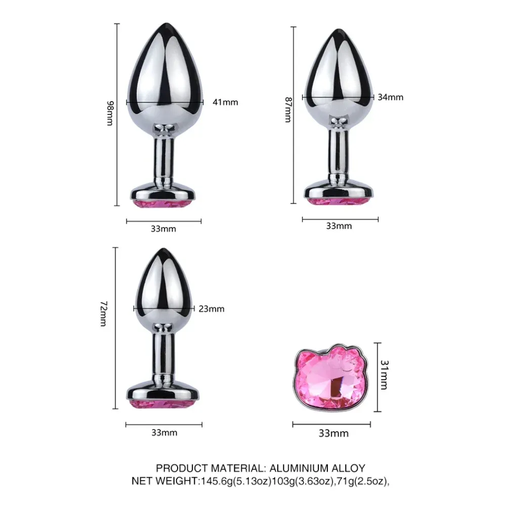 Cat Face Water Drop Anchor-Shaped Anal Plug 3 Sizes