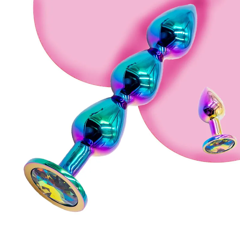 W6502未定价ปลั๊กทวาร ลูกปัดสีสันสดใส วัสดุโลหะ มี 3 รุ่นให้เลือก