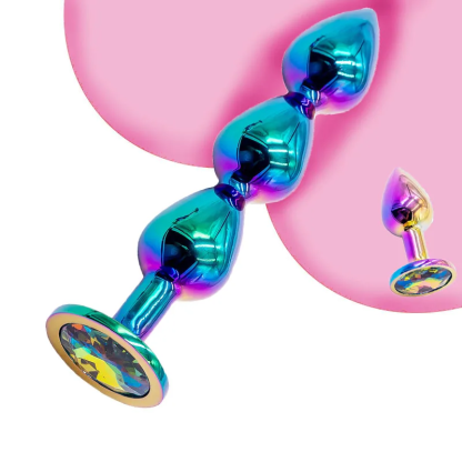 W6502未定价ปลั๊กทวาร ลูกปัดสีสันสดใส วัสดุโลหะ มี 3 รุ่นให้เลือก