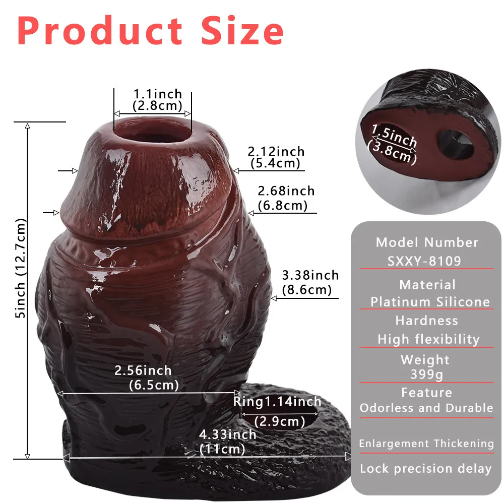 SXXY S8109 Platinum Silicone Simulated Penis Sleeve