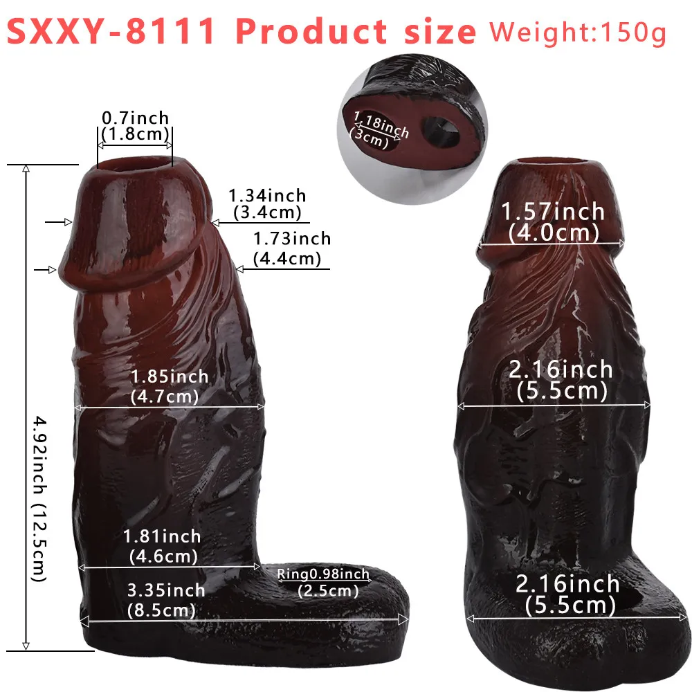 SXXY S8111 Platinum Silicone Simulated Penis Sleeve