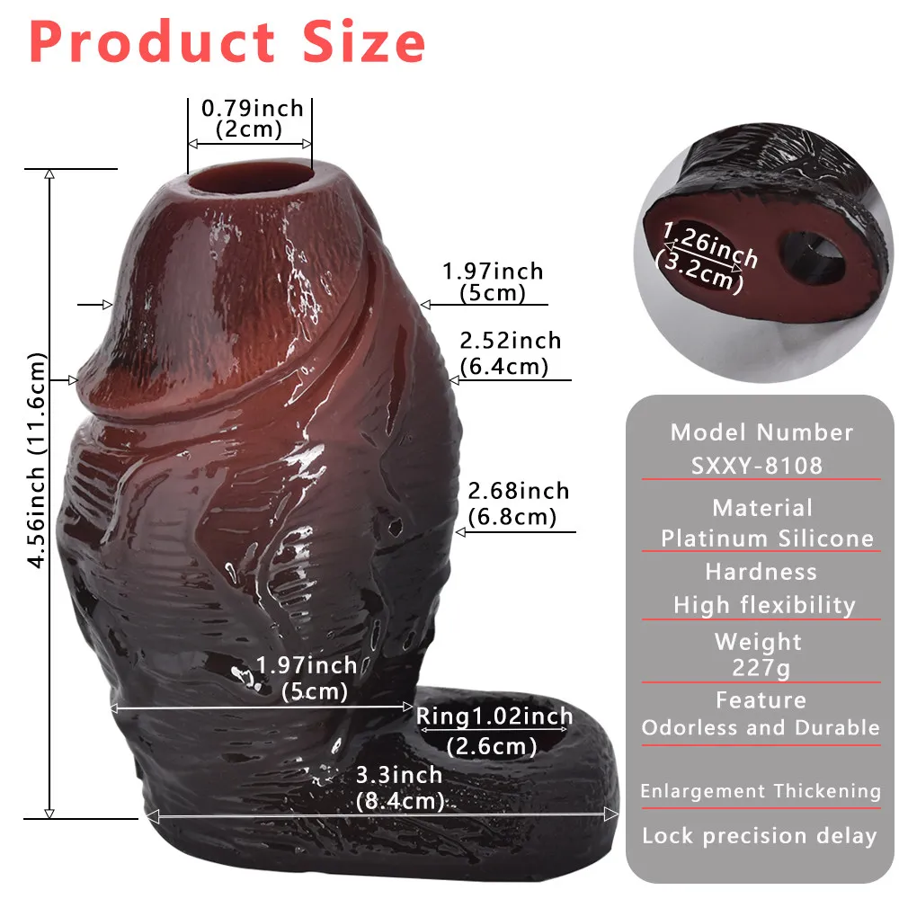 SXXY S8108 Platinum Silicone Simulated Penis Sleeve