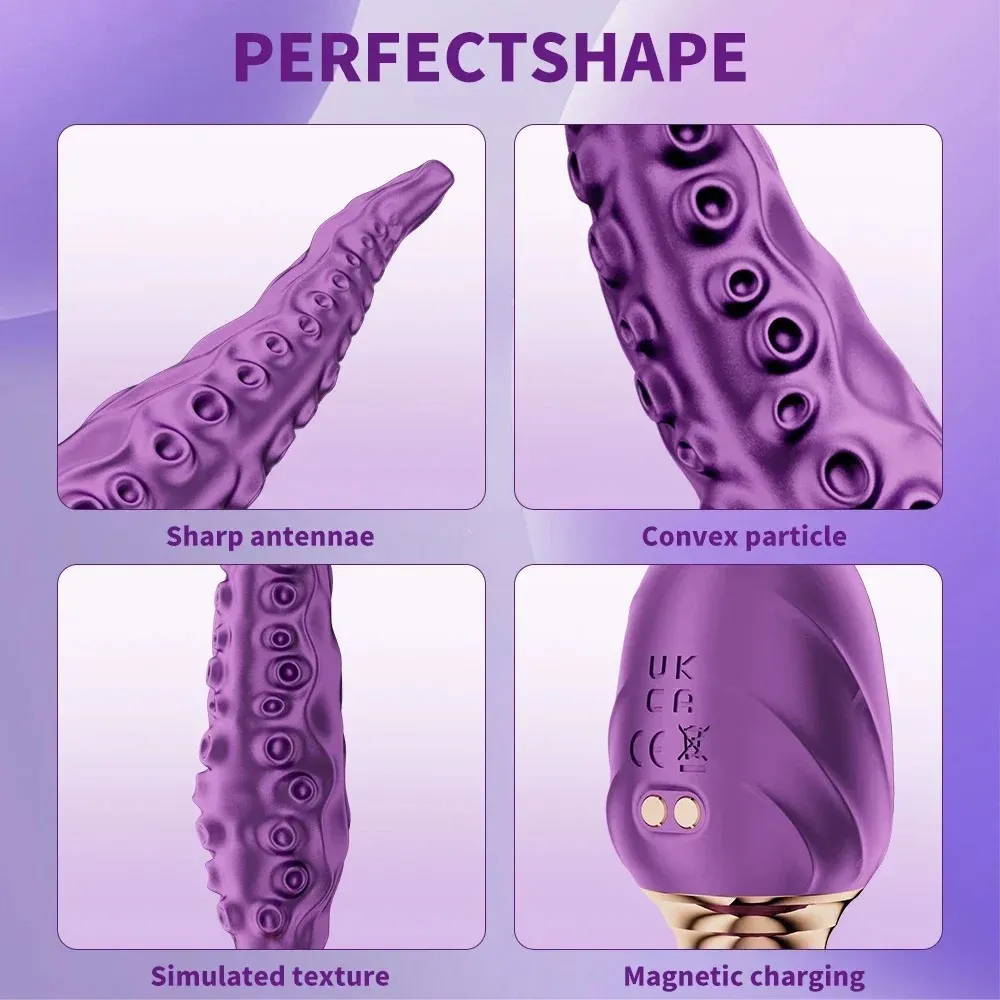 3 Speeds 7 Frequencies Octopus Shaped AV Wand Vibrator