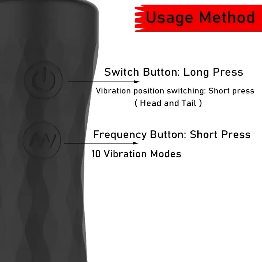 10 Frequencies Dual-Head Seamless Body AV Wand Vibrator