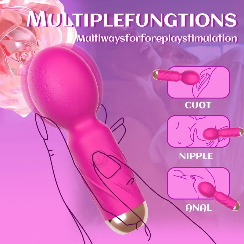 10 Frequencies Electroplated Finish Mini AV Wand Vibrator
