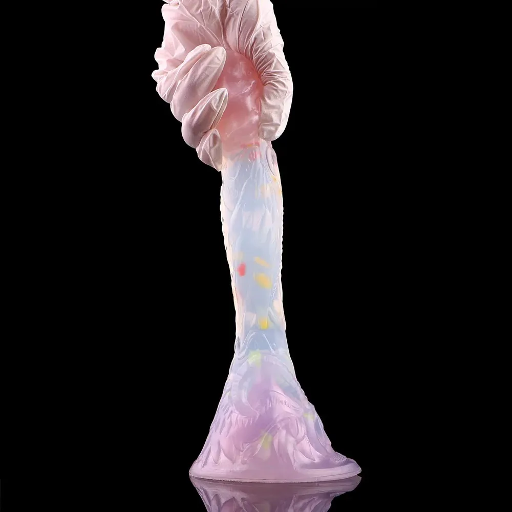 ELKKOST Thick Foreskin Octopus Sucker Base Fantasy Orc Dildo