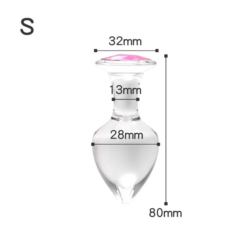 Ice And Fire Drop-Shaped Glass Butt Plug 3 Sizes Available