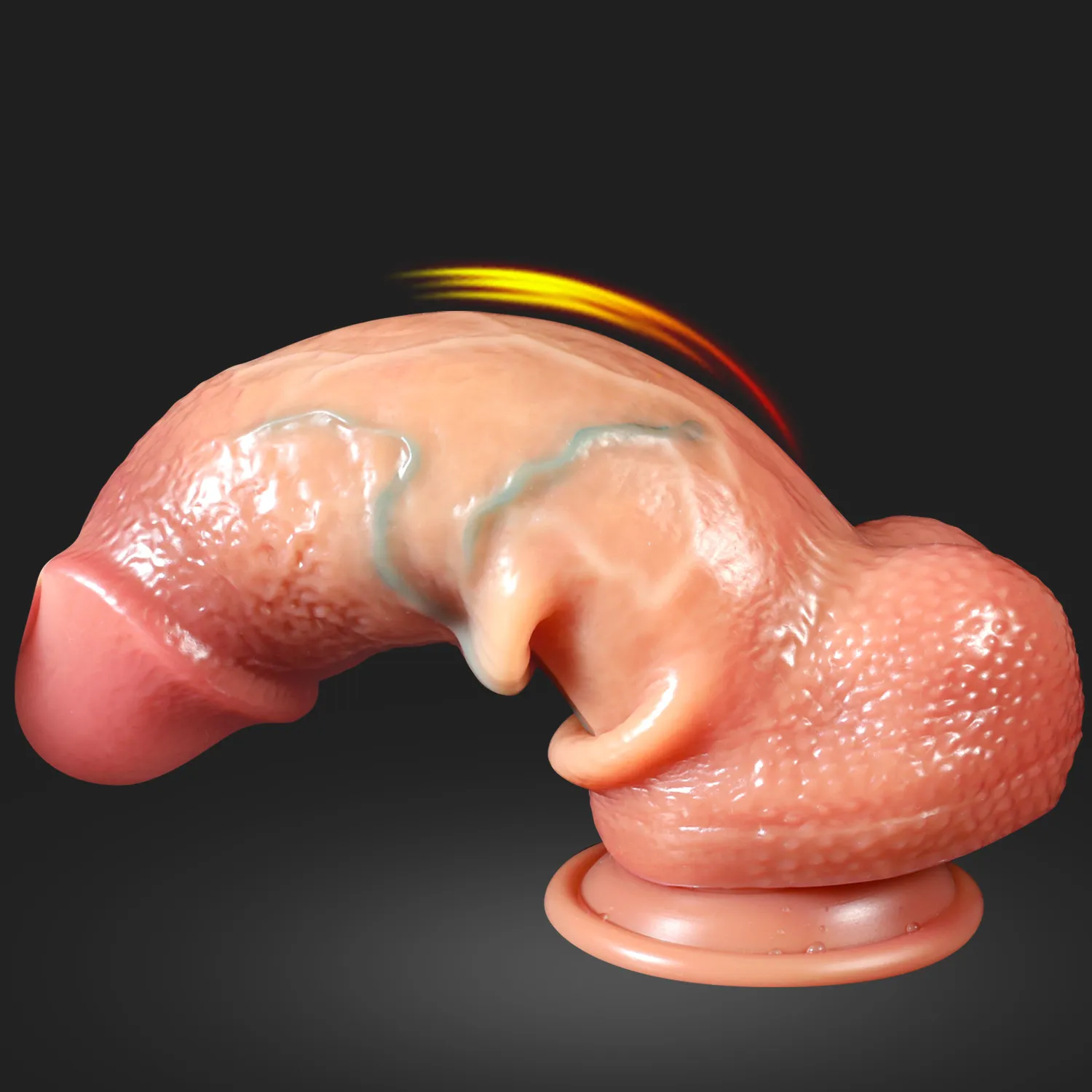Skin Texture And Veins Thickened Realistic Dildo With Balls