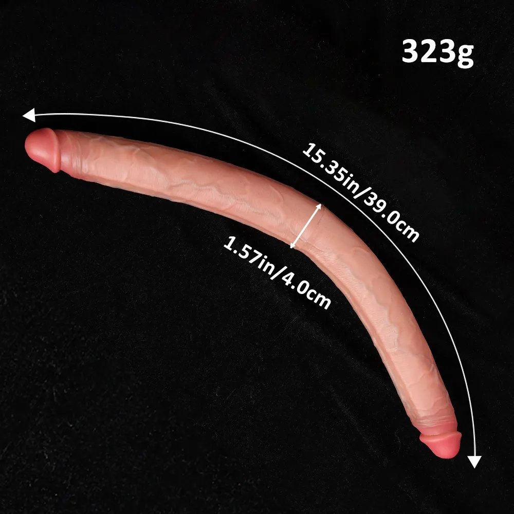 Extra-Long Bendable Dual-Head Lesbian Realistic Dildo