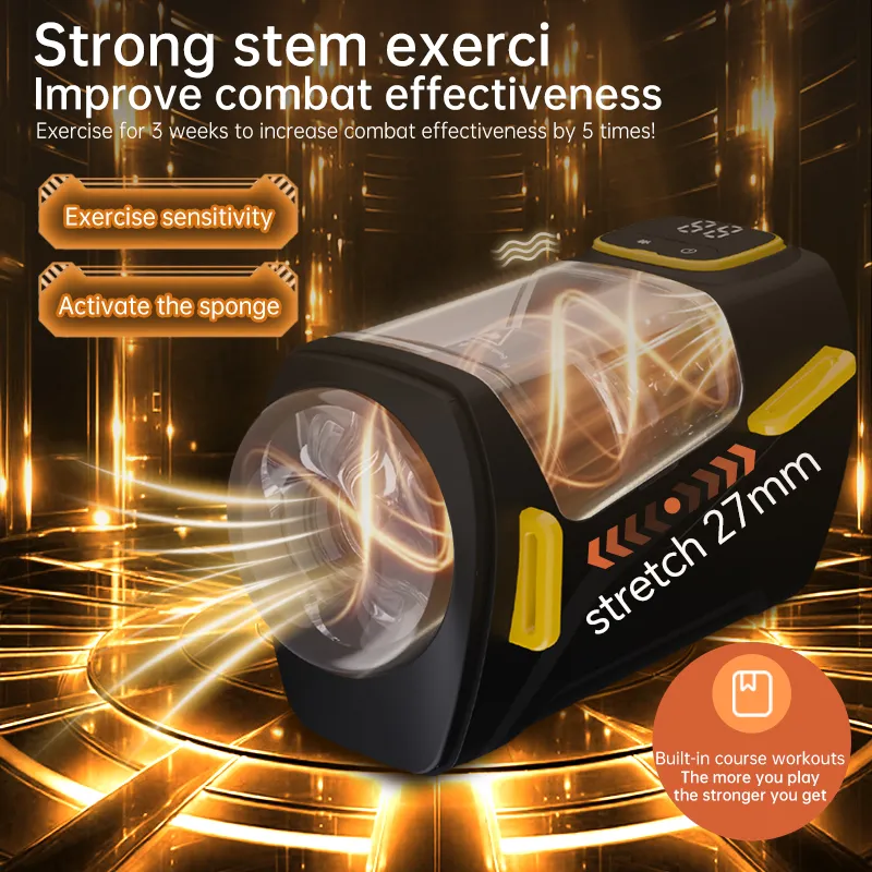 Wearable Design Thrusting Male Masturbator Digital Display
