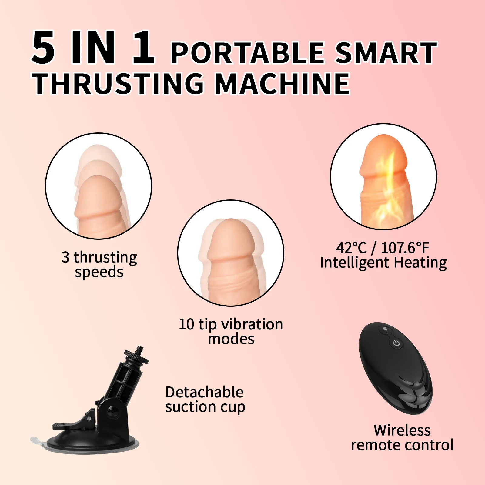 Remote Control Heating & Thrusting & Vibrating Sex Machine