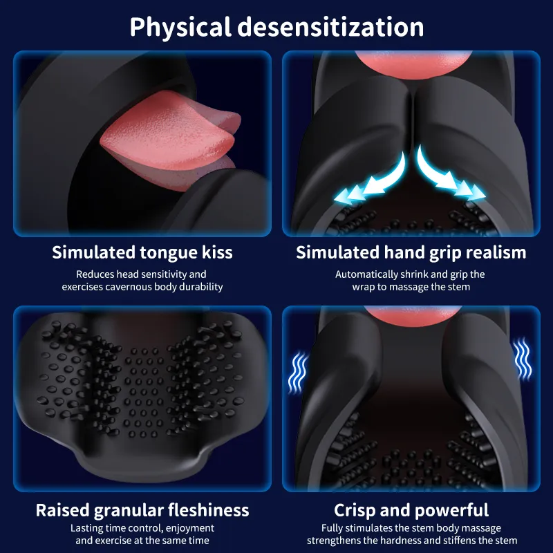Dual Motors Masturbator & Glans Trainer With Simulated Tongue