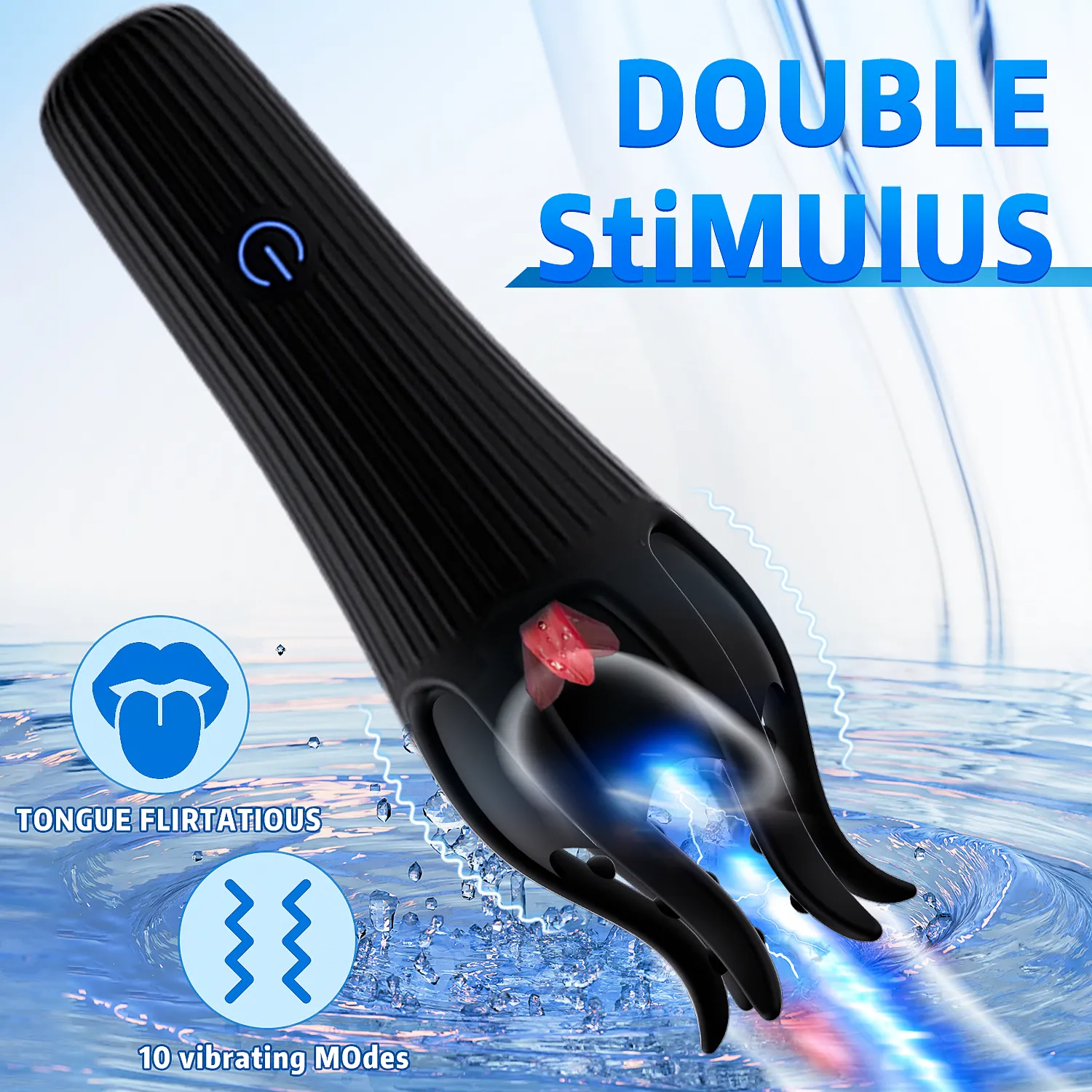 2 In 1 Male Masturbator Simulated Tongue + 6 Tentacles