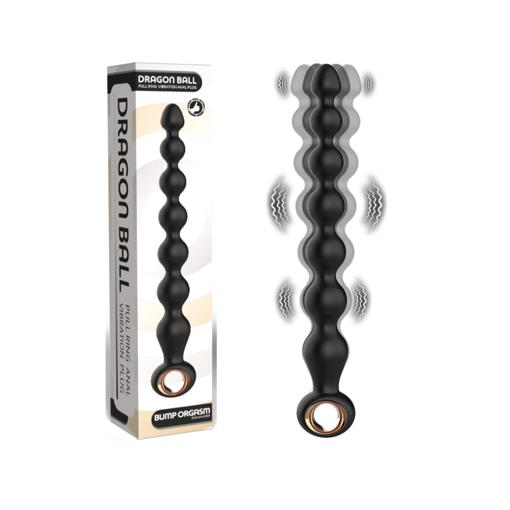 ต่อมลูกหมากเครื่องนวด ระบบสั่น 10 ความถี่กำลังสูง ออกแบบลูกปัดดึง ตัวเครื่องขนาดยาวพิเศษ ออกแบบห่วงดึง-sextoyfunny