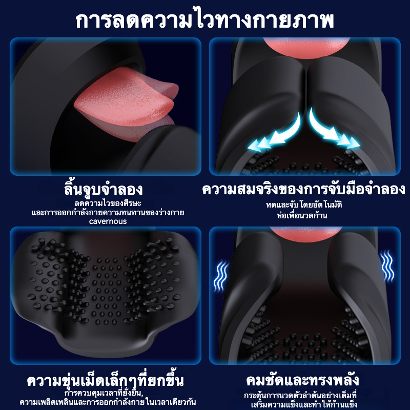 อุปกรณ์ฝึกอวัยวะเพศชาย มอเตอร์คู่ สั่นสะเทือน+เลียนแบบการเลีย+การนวด ลิ้นสมจริง ใช้งานได้ 2 แบบ-sextoyfunny