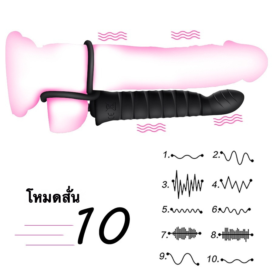 W038102 ห่วงล็อกสเปิร์ม ระบบสัมผัสหลายจุด ระบบสั่นสะเทือน 10 ความถี่ ดีไซน์วงคู่ สามารถถอดแยกได้