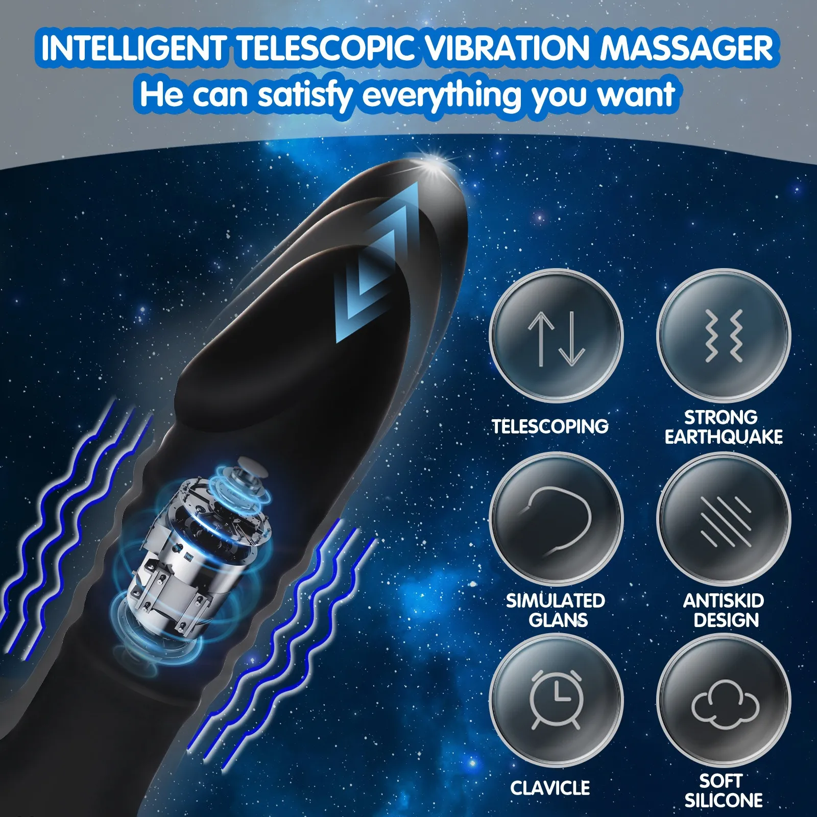 3-Frequency Vibration Prostate Massager Integrated Cock Ring