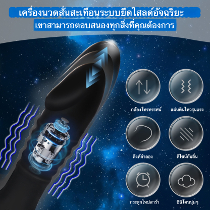 ต่อมลูกหมากเครื่องนวด ระบบสั่นสะเทือน 3 ความถี่+ยืดหดได้ ระยะยืดหด 5 มม. ควบคุมระยะไกล ระบบล็อคการหลั่ง|loveliness-sextoyfunny