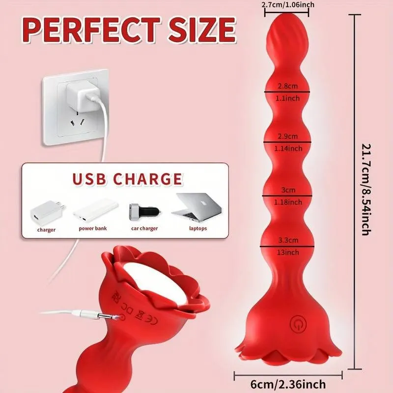 Beaded Design Prostate Massager Base With 7-Color Lighting