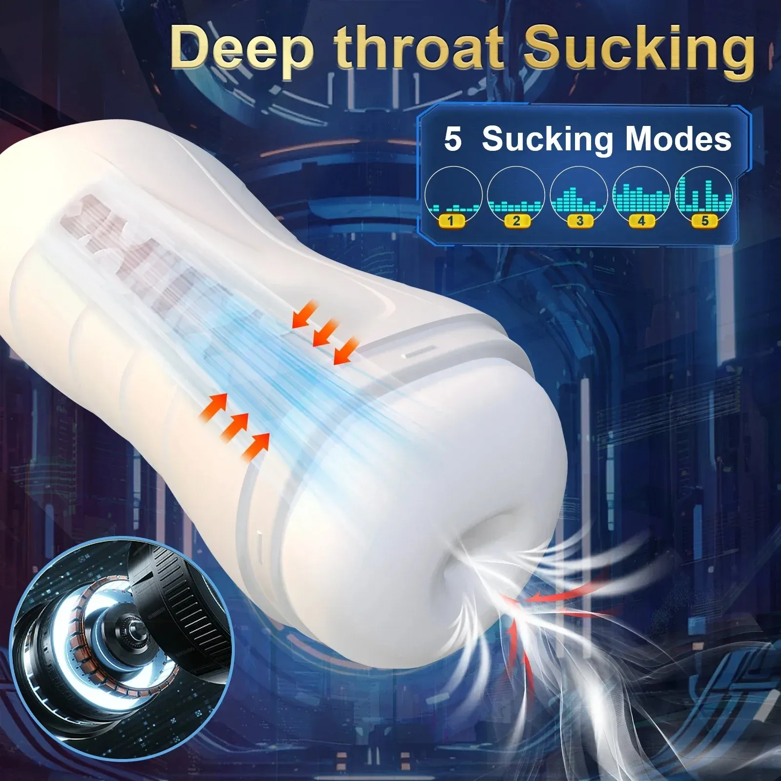 Extra-Thick Silicone Male Masturbator Suction + Vibration