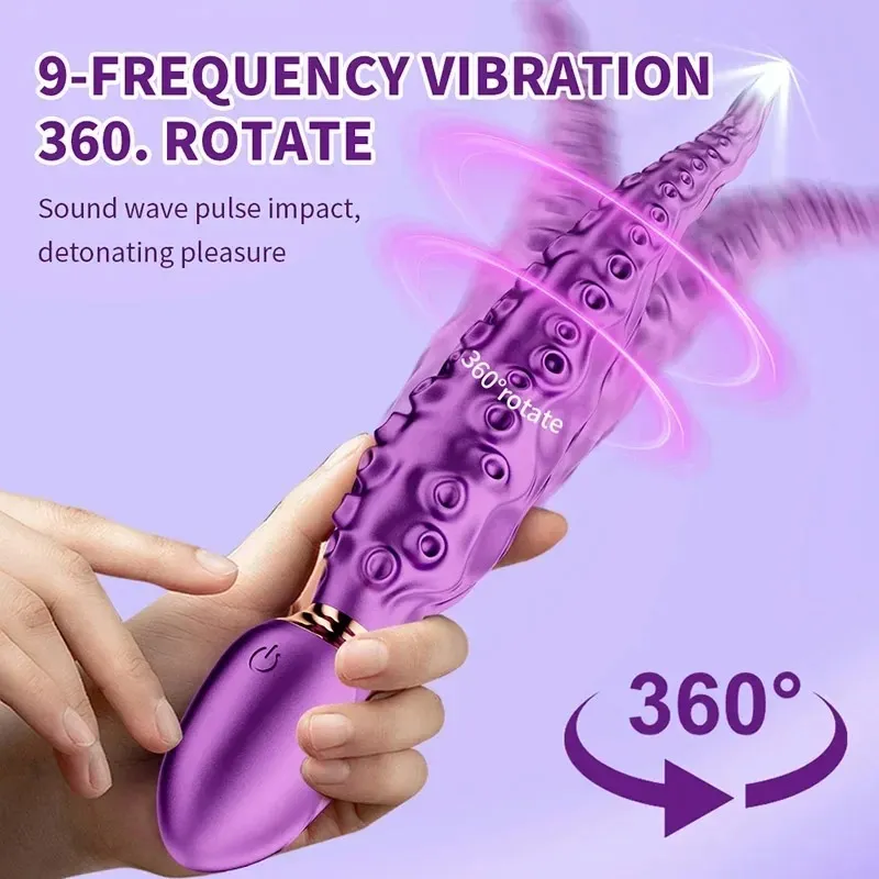 3 Speeds 7 Frequencies Octopus Shaped AV Wand Vibrator
