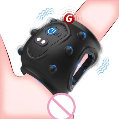 W4024ห่วงล็อกสเปิร์ม ระบบสั่นสะเทือน 10 ความถี่ ออกแบบจุดนูนภายนอก ซิลิโคนปลอดภัยต่อผิวหนัง