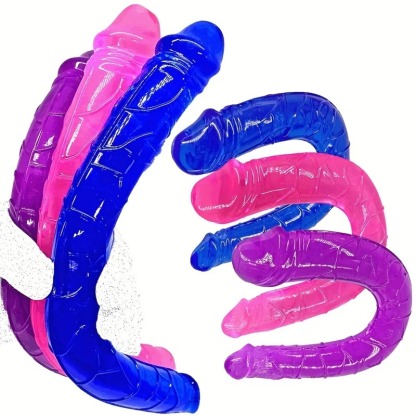 W4112未定价ควยปลอม หัวใหญ่หัวเล็ก สีคริสตัล ออกแบบยาวพิเศษ วัสดุ TPE