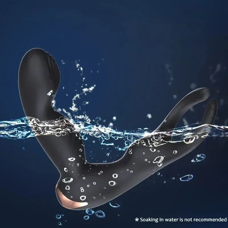 Integrated Cock Ring Prostate Massager One-Button Burst Mode