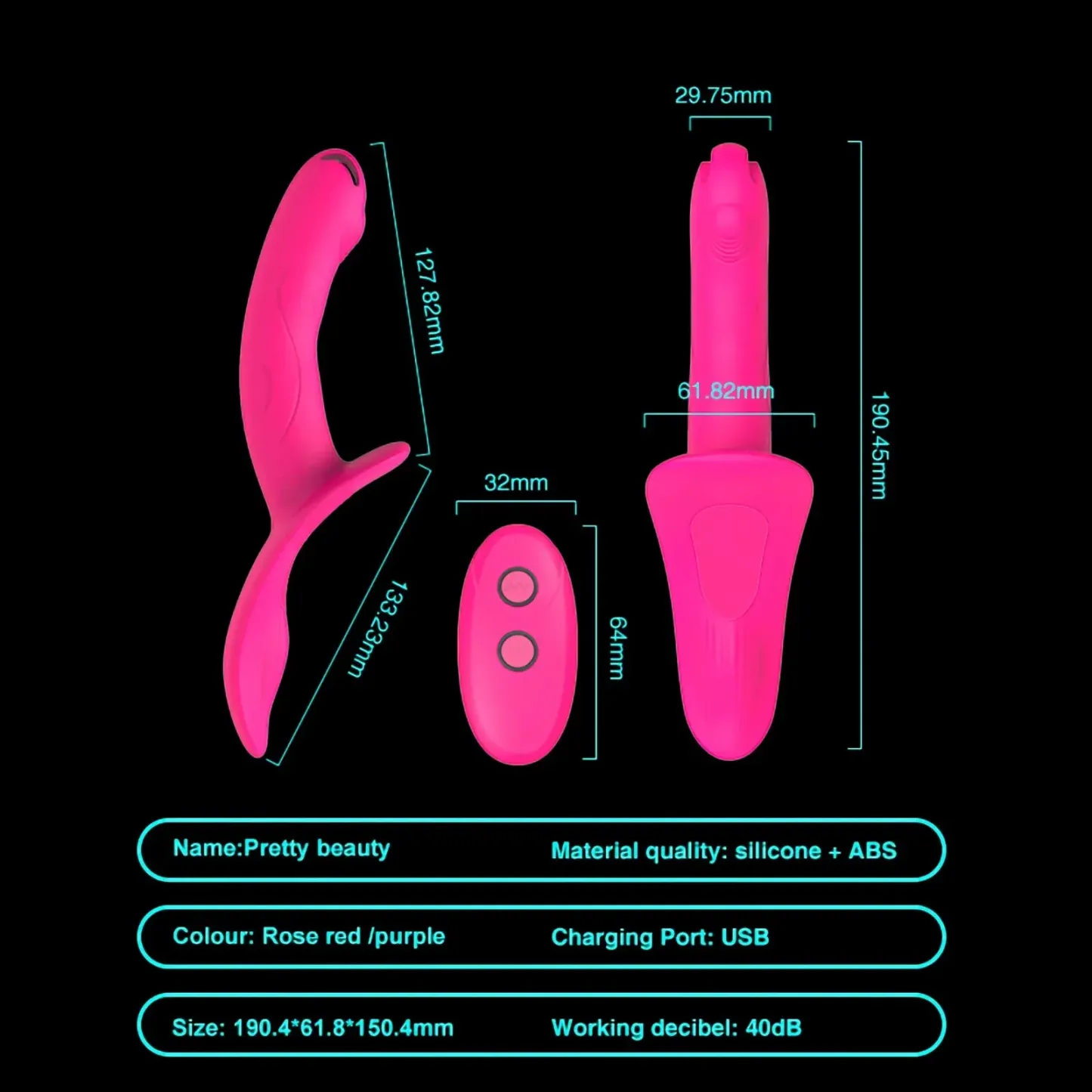 Dual 7-Frequency Vibration Remote Control Dildo Harness Kit
