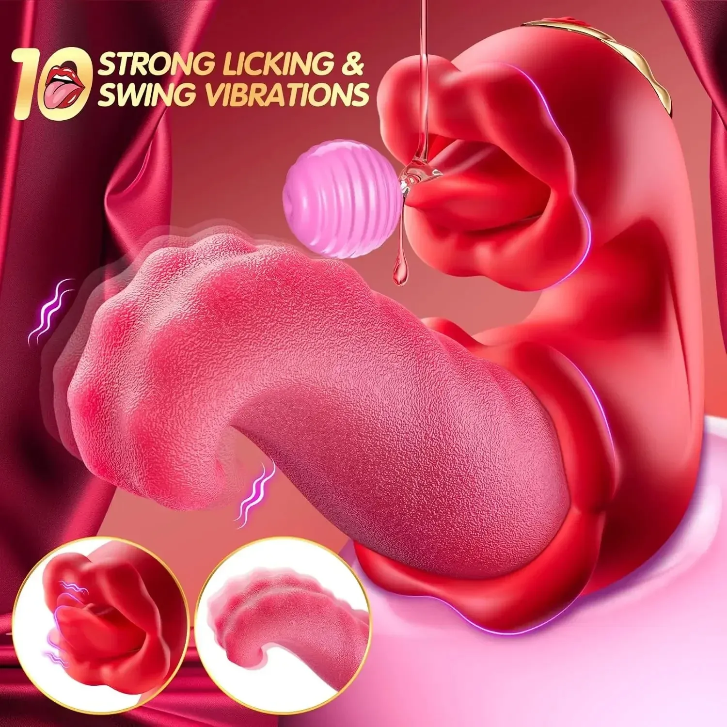 Dual Tongues 3 Speeds + 7 Modes Independent Control Vibrator