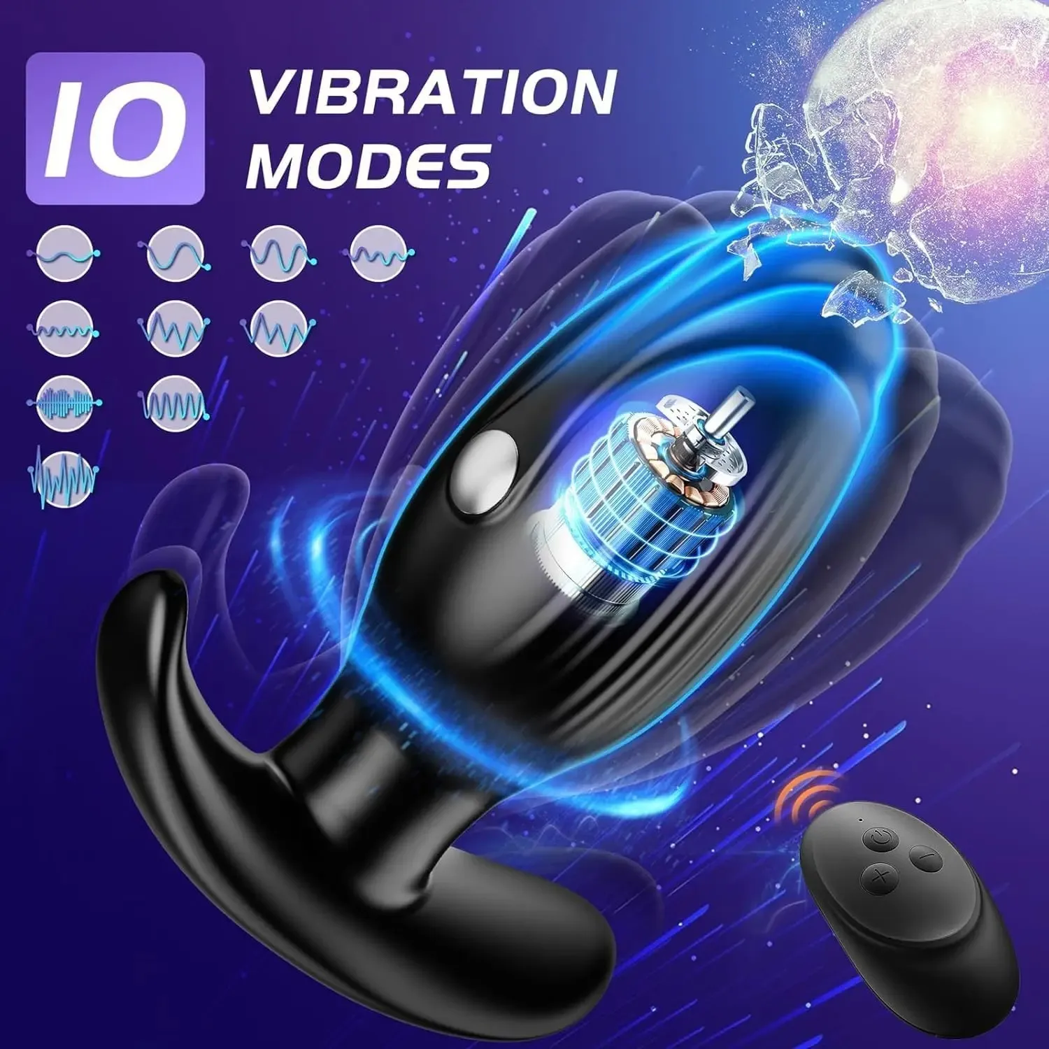 Wireless Remote Control Anal Plug 3-Level Pulse Shock