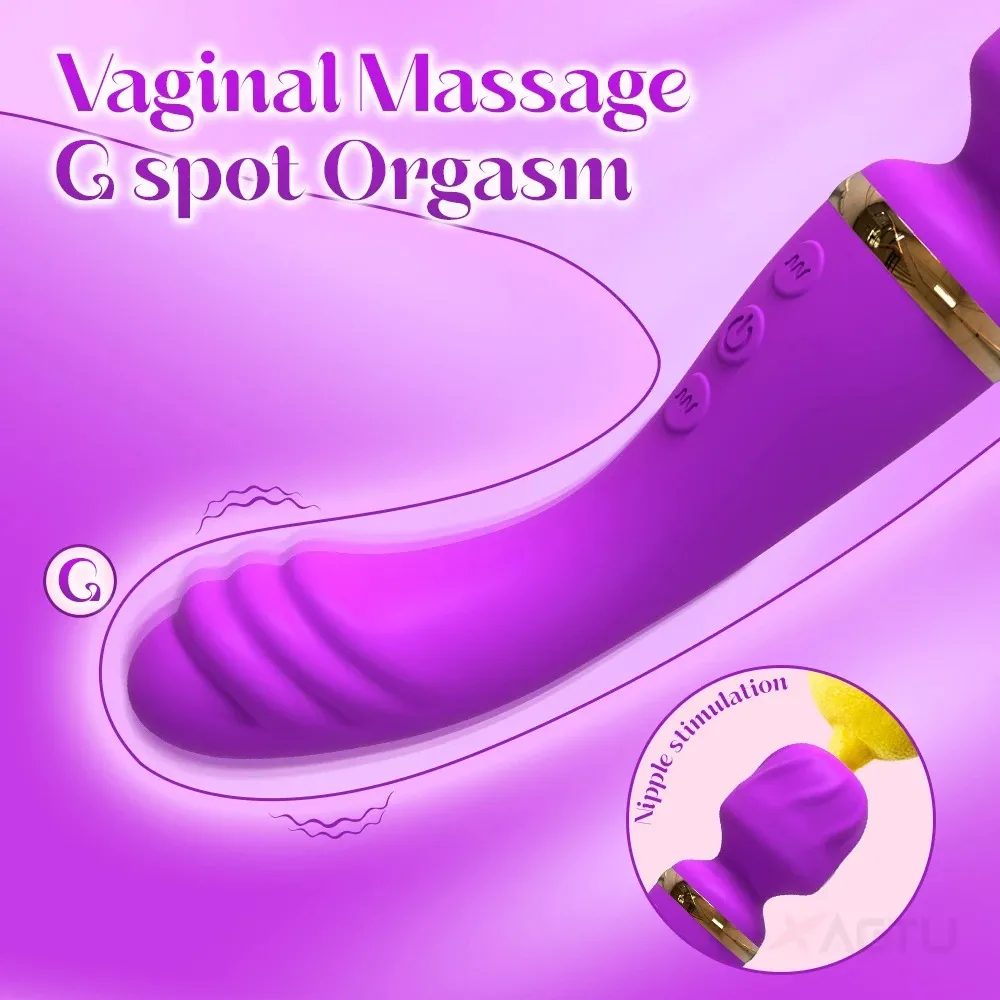 10 Frequencies Dual-Head AV Wand Vibrator 3 Colors Available