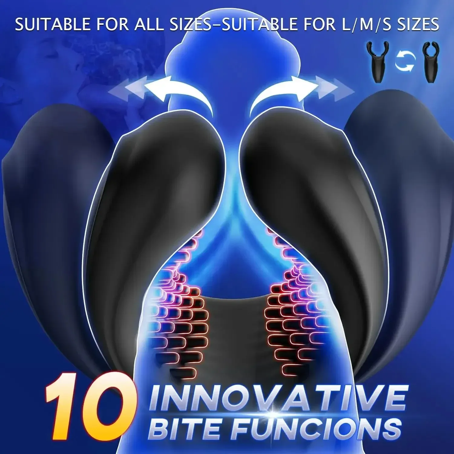 Open-Ended 3 In 1 Male Masturbator 10 Bites + 10 Vibrations