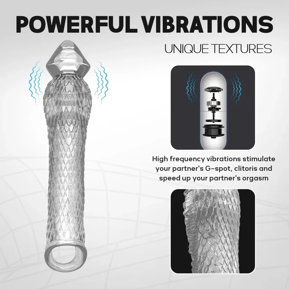 Dragon Scale Vibrating Penis Extender 2 Colors Available