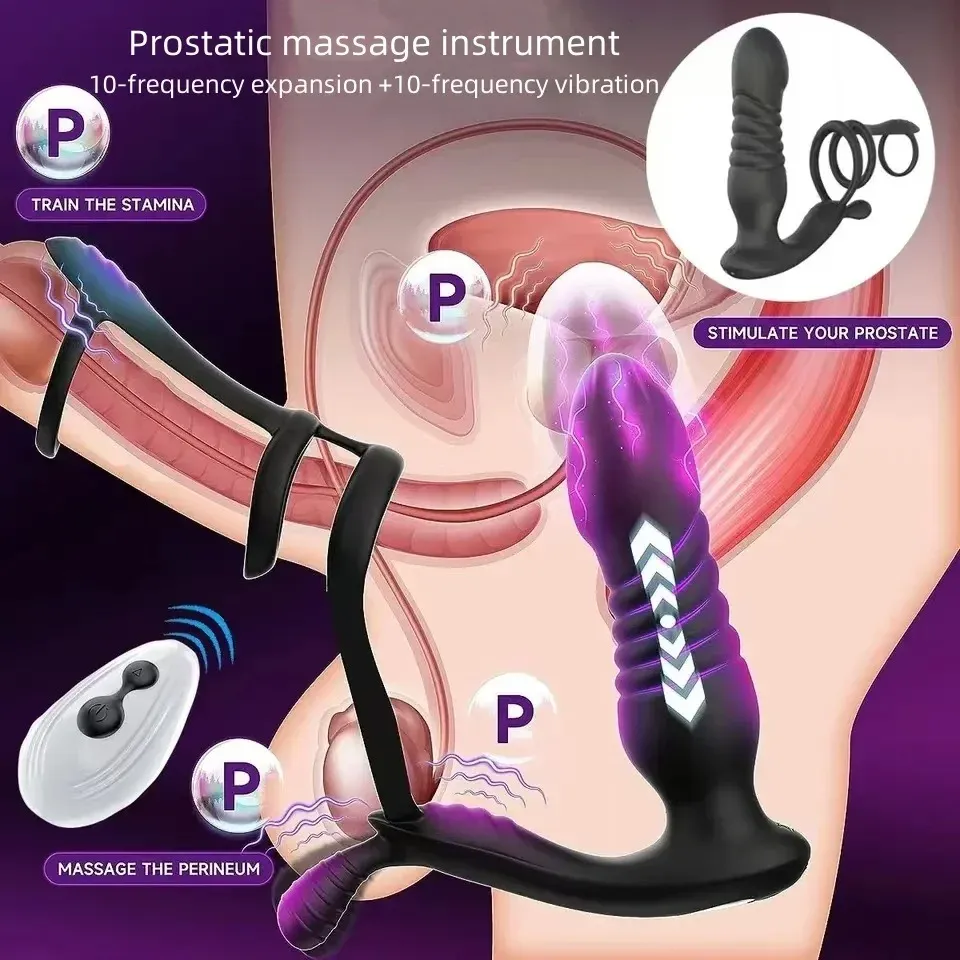 Three Cock Ring Prostate Massager With Remote Control