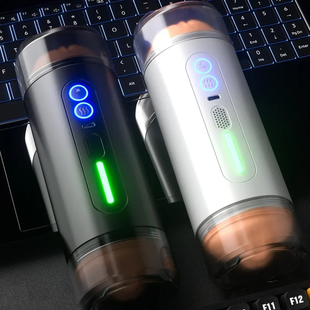 ถ้วยอัตโนมัติ ชิปอัจฉริยะ การหดตัว 10 ความถี่ ออกแบบสองหัว จำลองช่องคลอด ความร้อนอัจฉริยะ|JIUAI-sextoyfunny