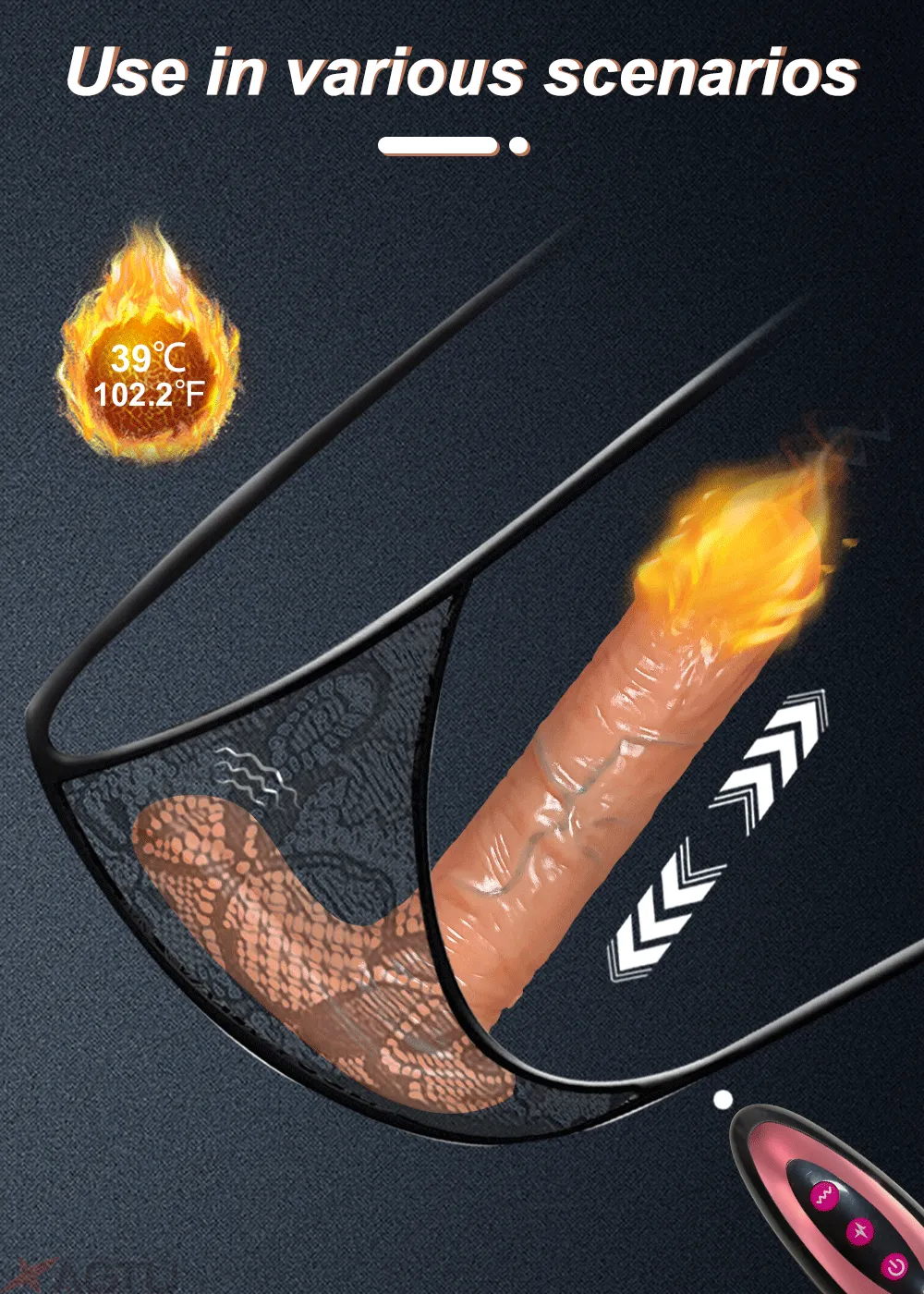 Thrusting&Vibrating Remote Control Wearable Realistic Dildo