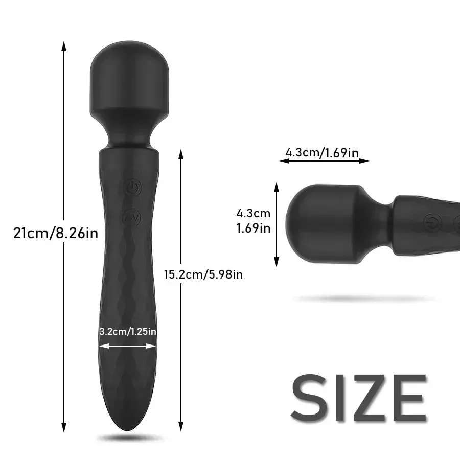 10 Frequencies Dual-Head Seamless Body AV Wand Vibrator