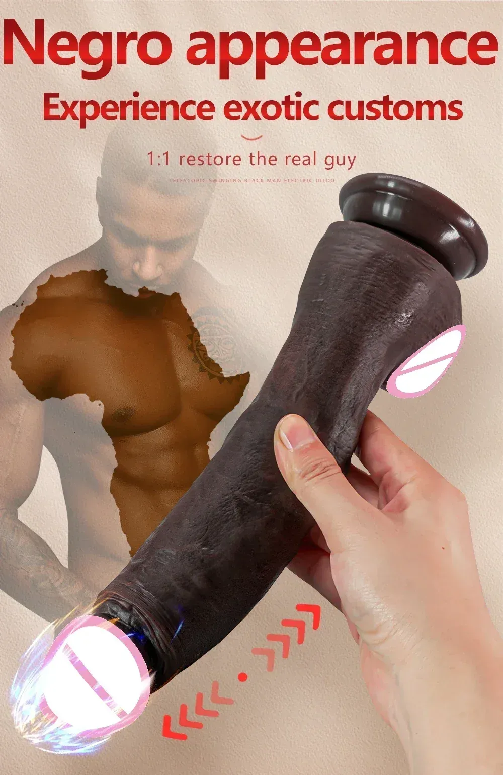 Extra-Long Heated 9 Frequencies Thrusting Realistic Dildo