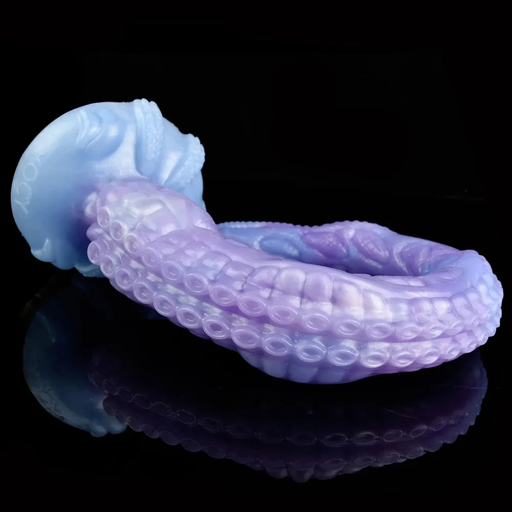 Liquid Silicone Light Blue Octopus Tentacle Fantasy Dildo